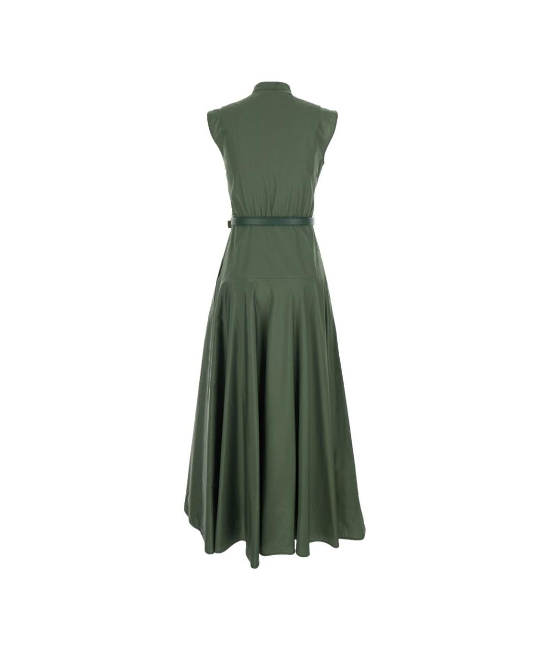 MAX MARA STUDIO Хаки хлопковое повседневное платье, фото 2