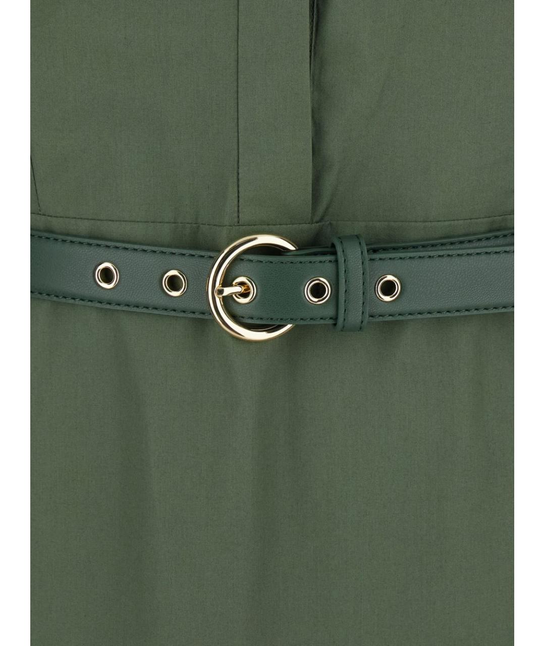 MAX MARA STUDIO Хаки хлопковое повседневное платье, фото 3