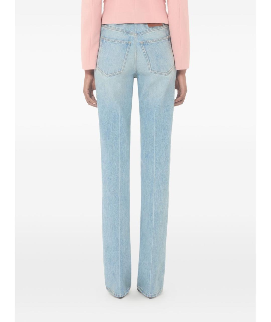 VALENTINO Голубые хлопковые прямые джинсы, фото 6