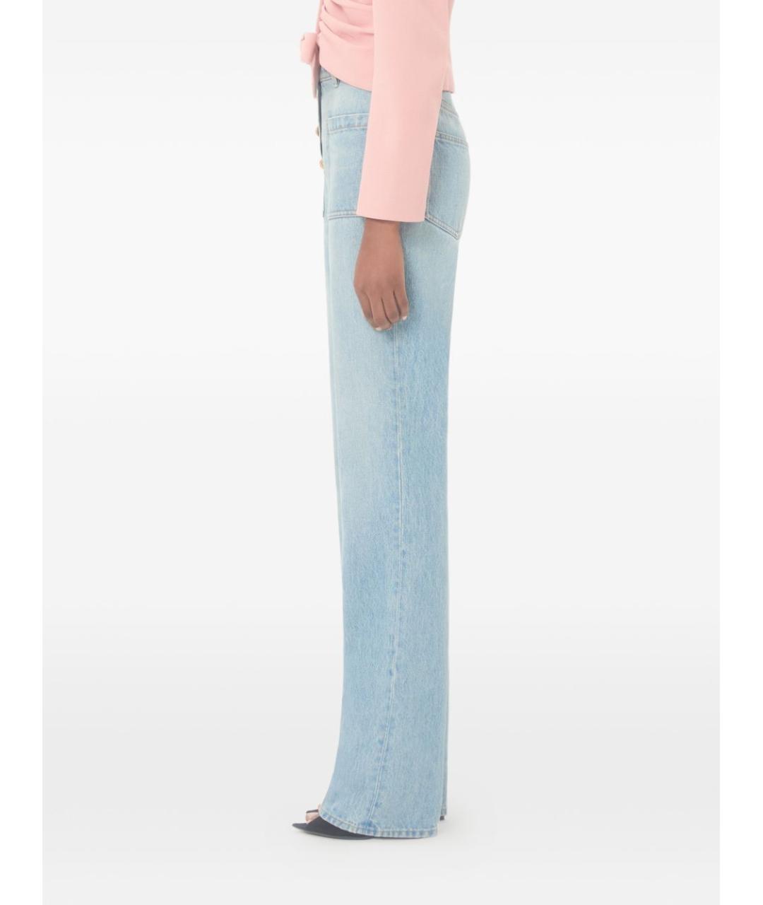 VALENTINO Голубые хлопковые прямые джинсы, фото 5