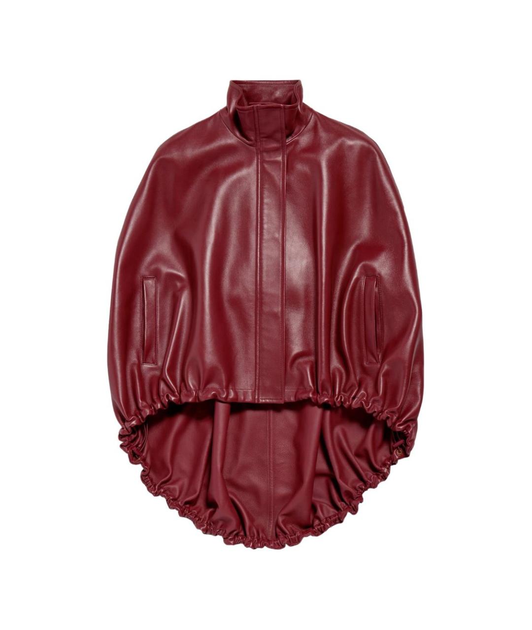 BALENCIAGA Бордовая кожаная куртка, фото 1