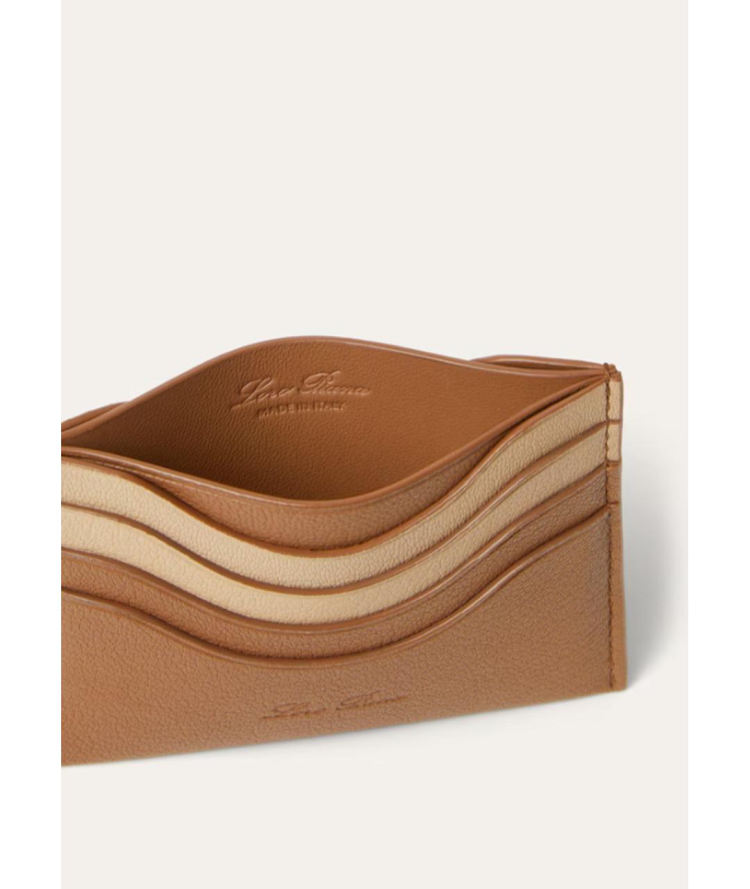 LORO PIANA Коричневый кожаный кардхолдер, фото 4