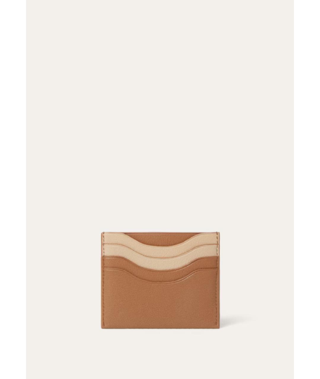 LORO PIANA Коричневый кожаный кардхолдер, фото 3
