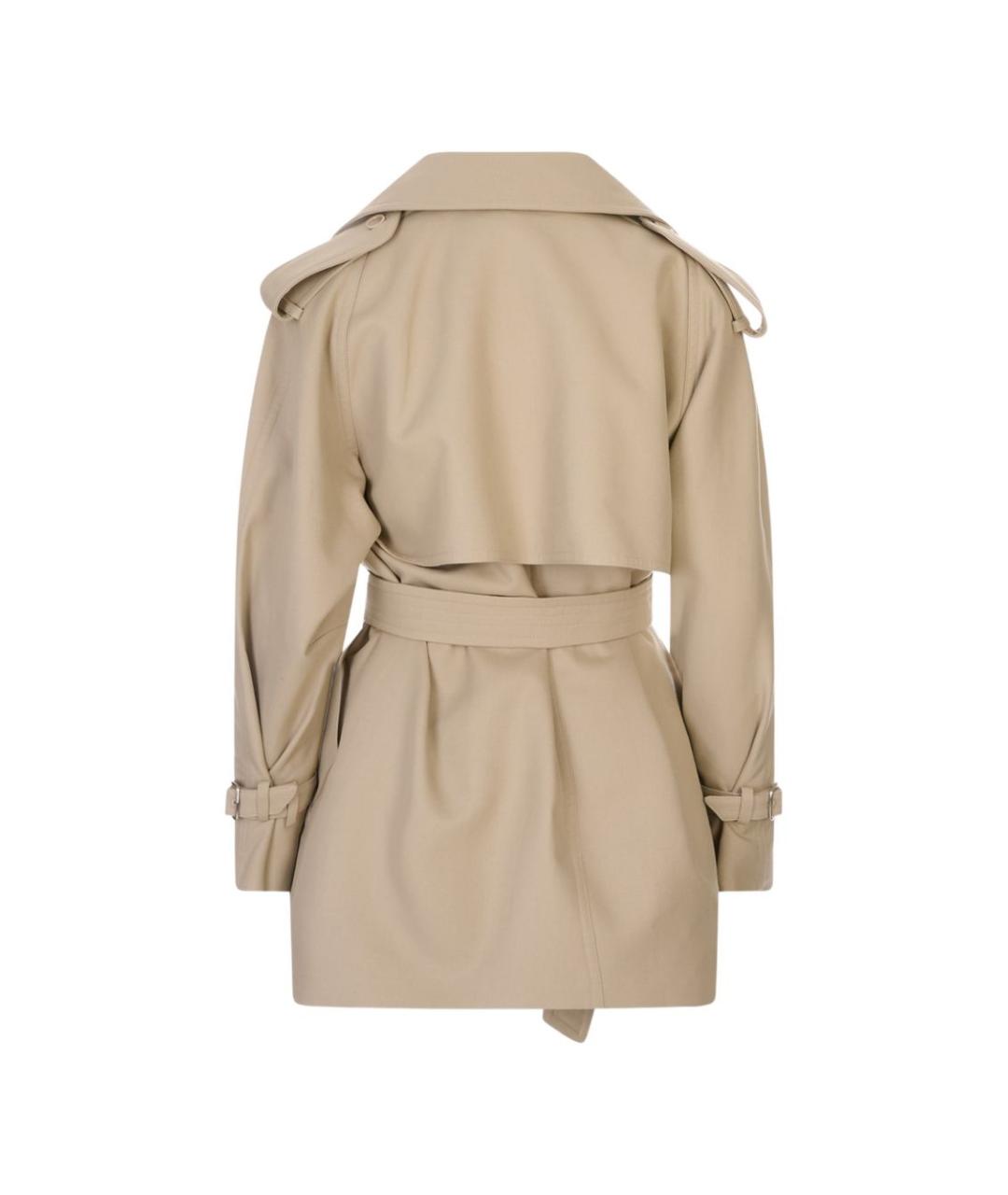 MAX MARA Бежевый хлопковый тренч/плащ, фото 3