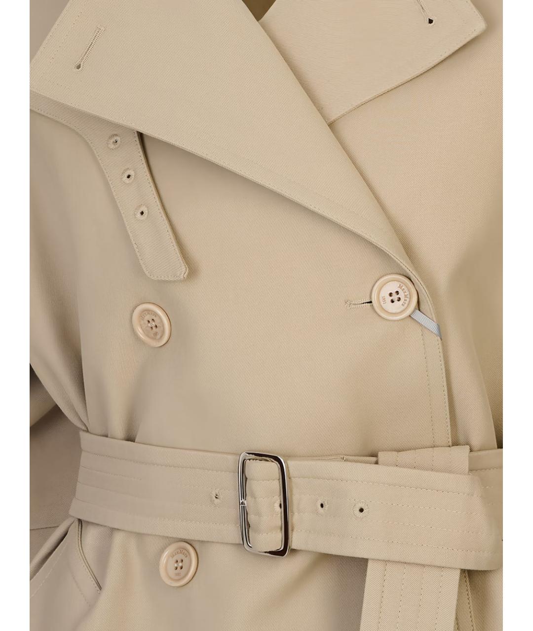 MAX MARA Бежевый хлопковый тренч/плащ, фото 2