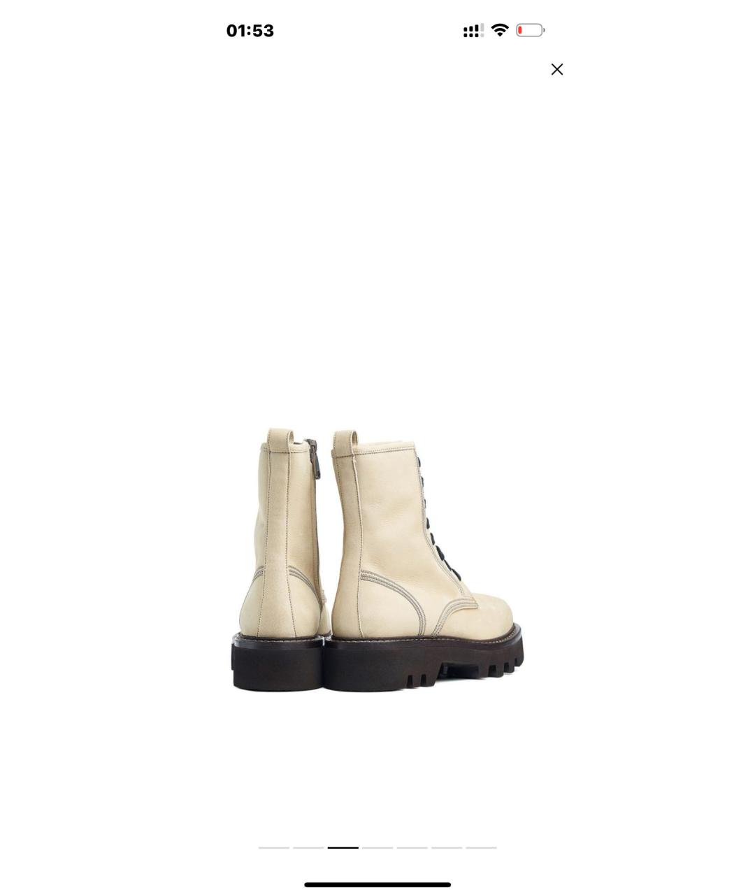 BRUNELLO CUCINELLI Бежевые нубуковые ботинки, фото 7