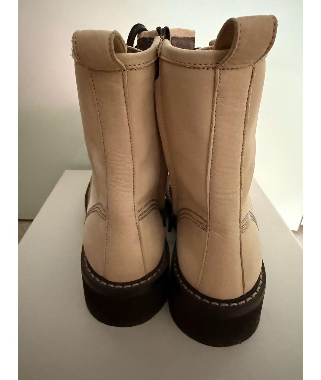 BRUNELLO CUCINELLI Бежевые нубуковые ботинки, фото 5