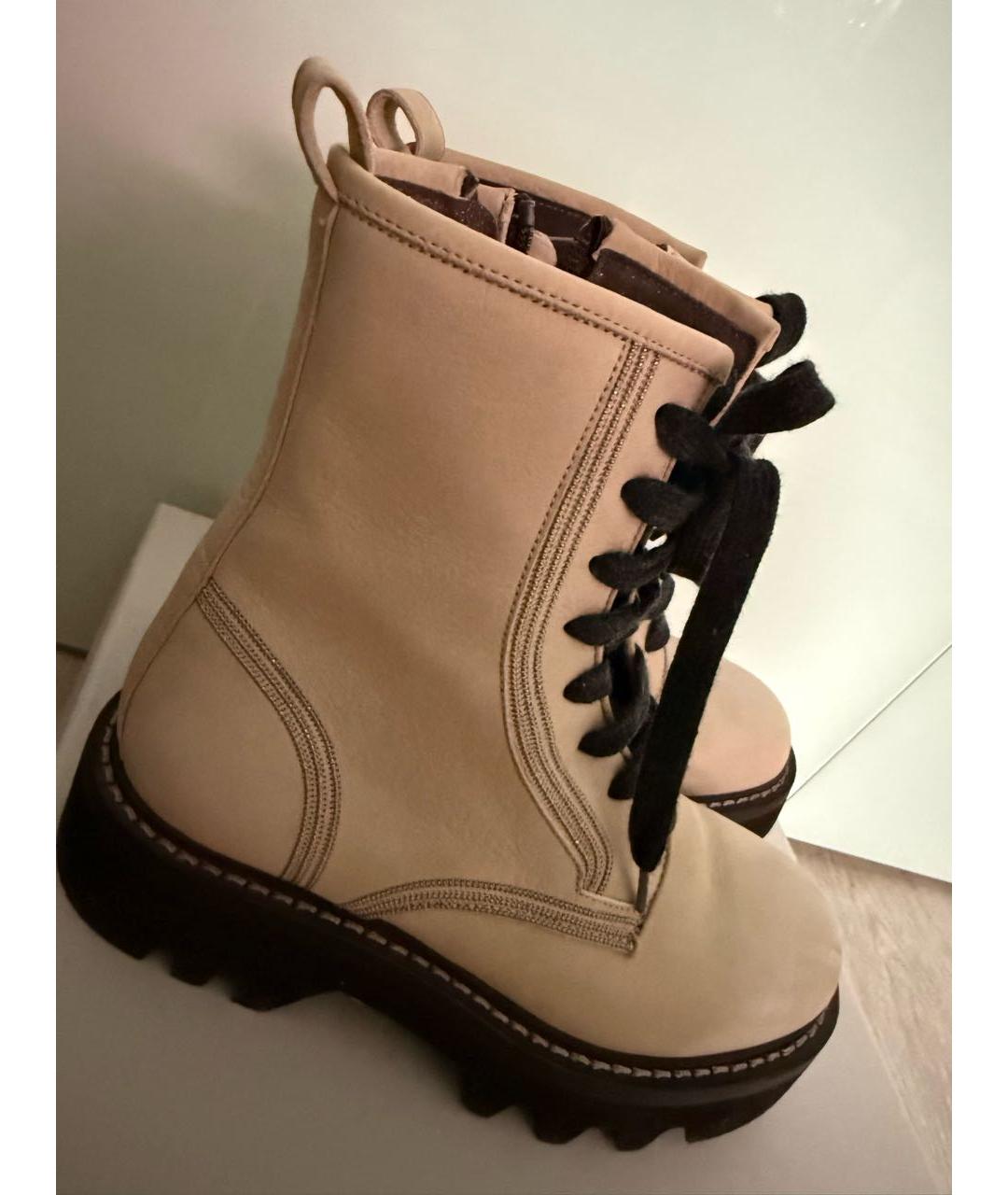 BRUNELLO CUCINELLI Бежевые нубуковые ботинки, фото 2