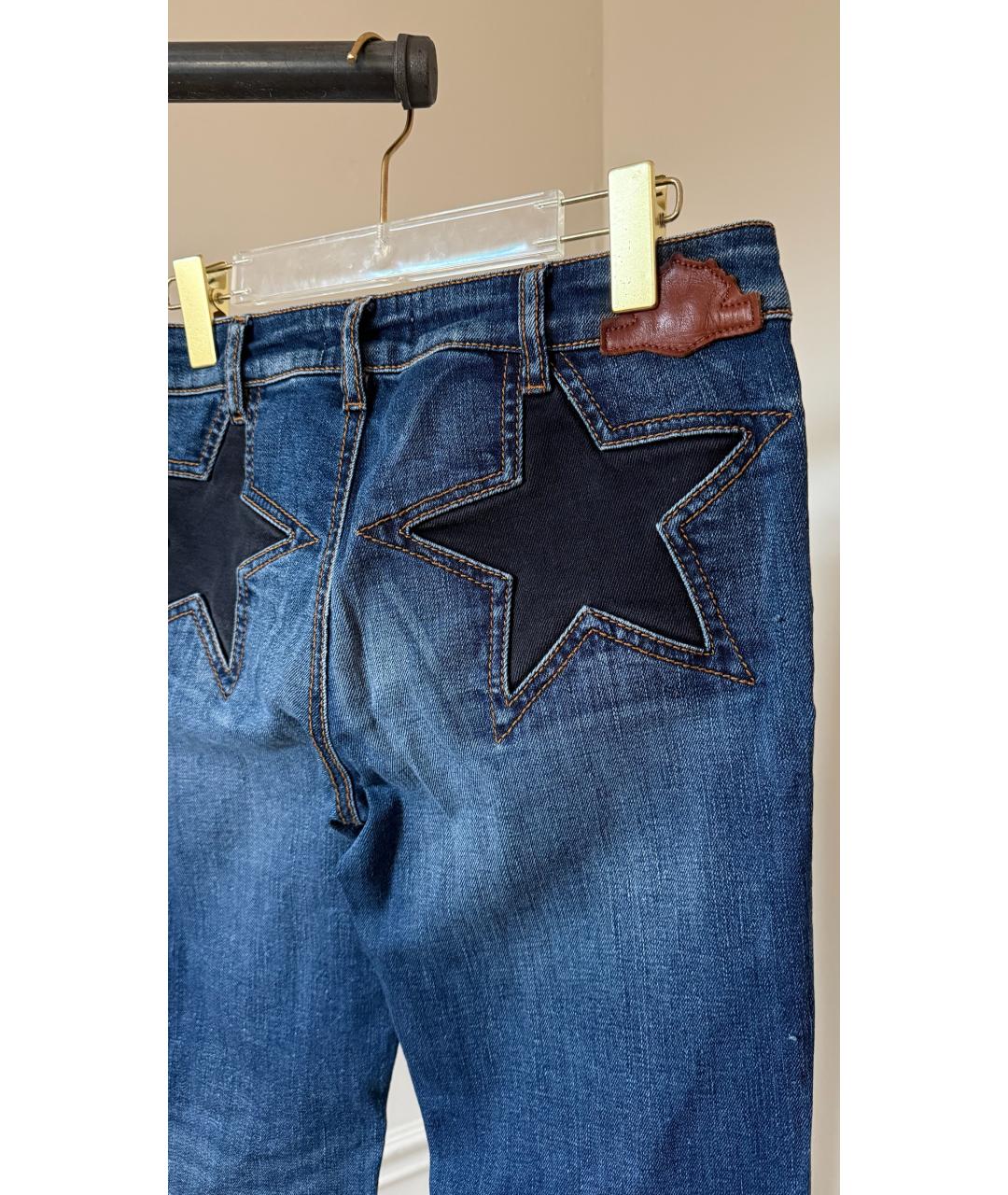 JUST CAVALLI Голубые хлопковые прямые джинсы, фото 4