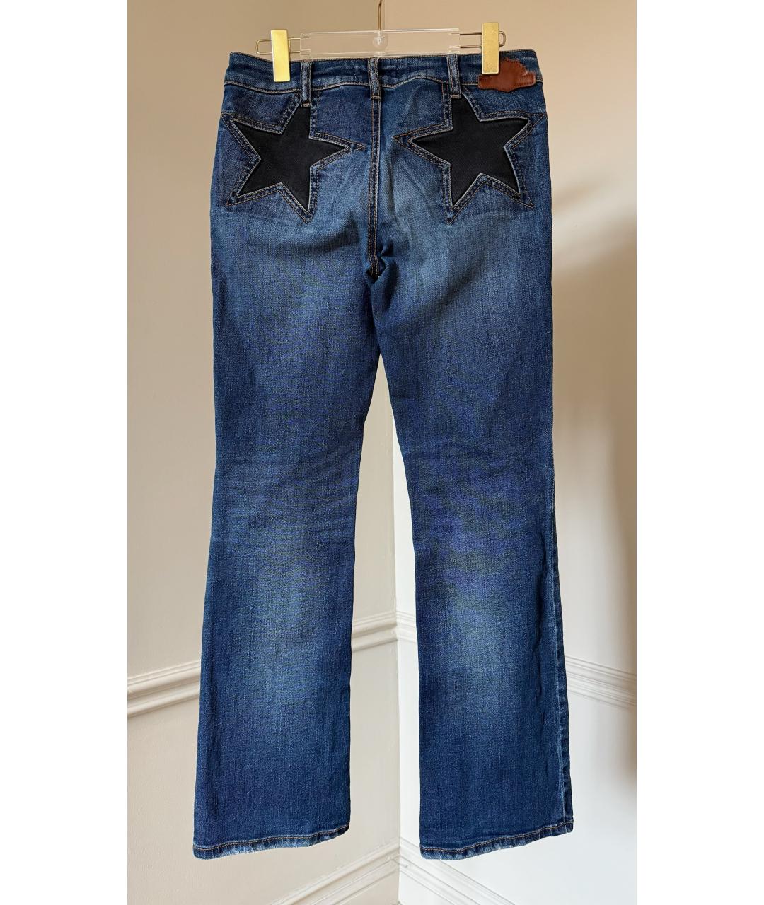 JUST CAVALLI Голубые хлопковые прямые джинсы, фото 2