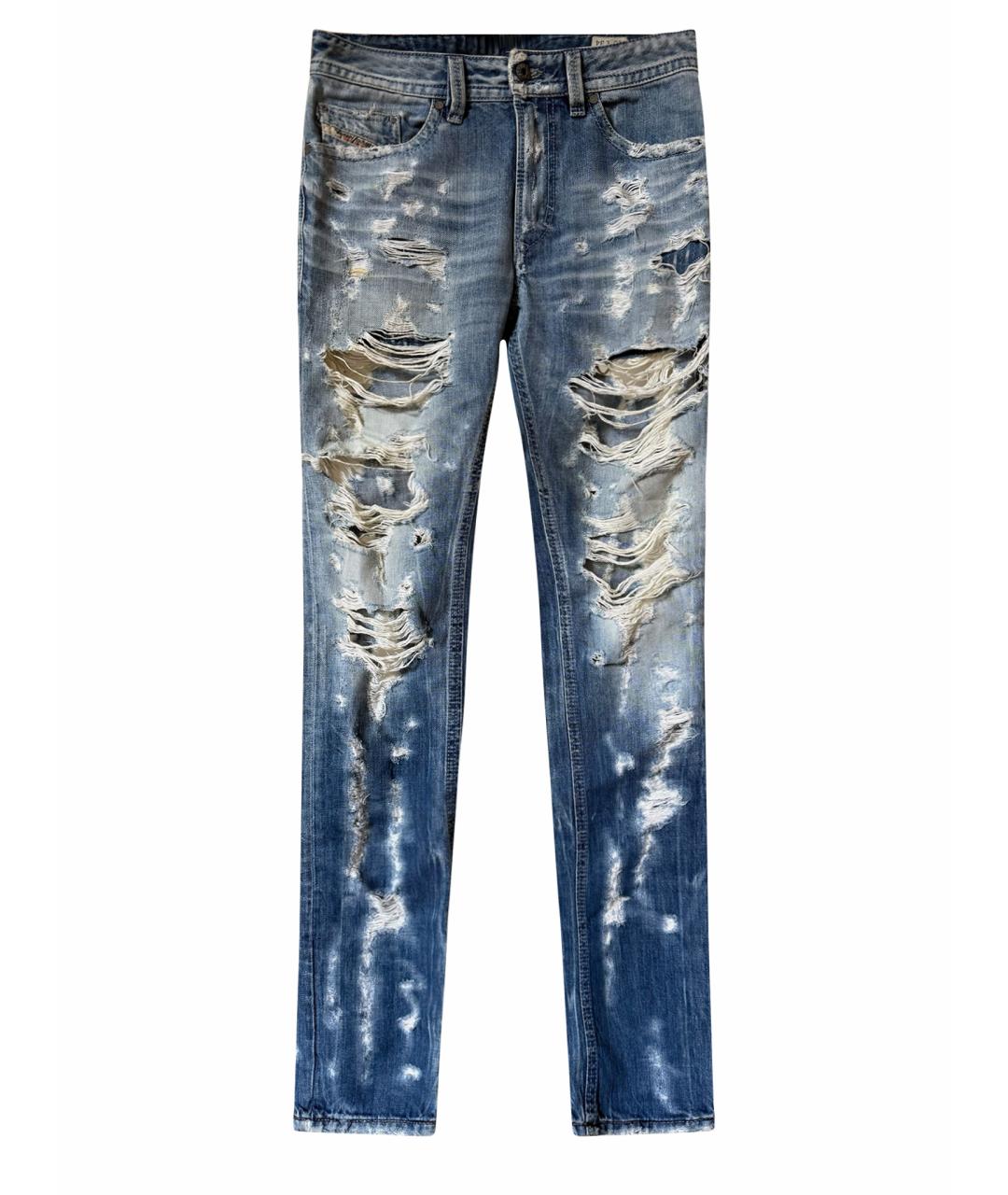 DIESEL Голубые хлопковые прямые джинсы, фото 1