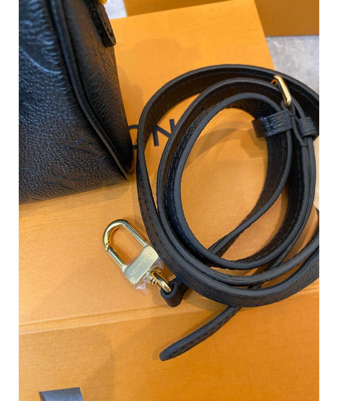 LOUIS VUITTON Черная кожаная сумка с короткими ручками, фото 2