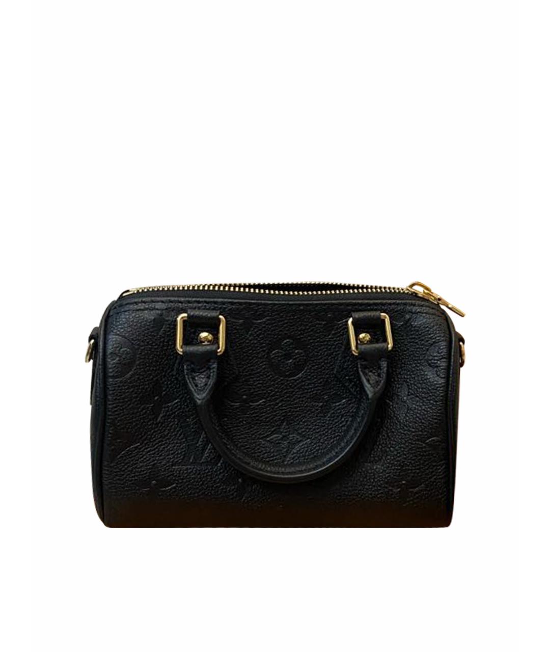 LOUIS VUITTON Черная кожаная сумка с короткими ручками, фото 1