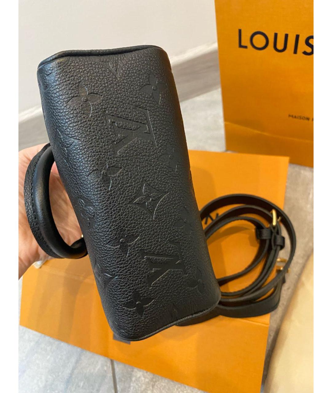 LOUIS VUITTON Черная кожаная сумка с короткими ручками, фото 4