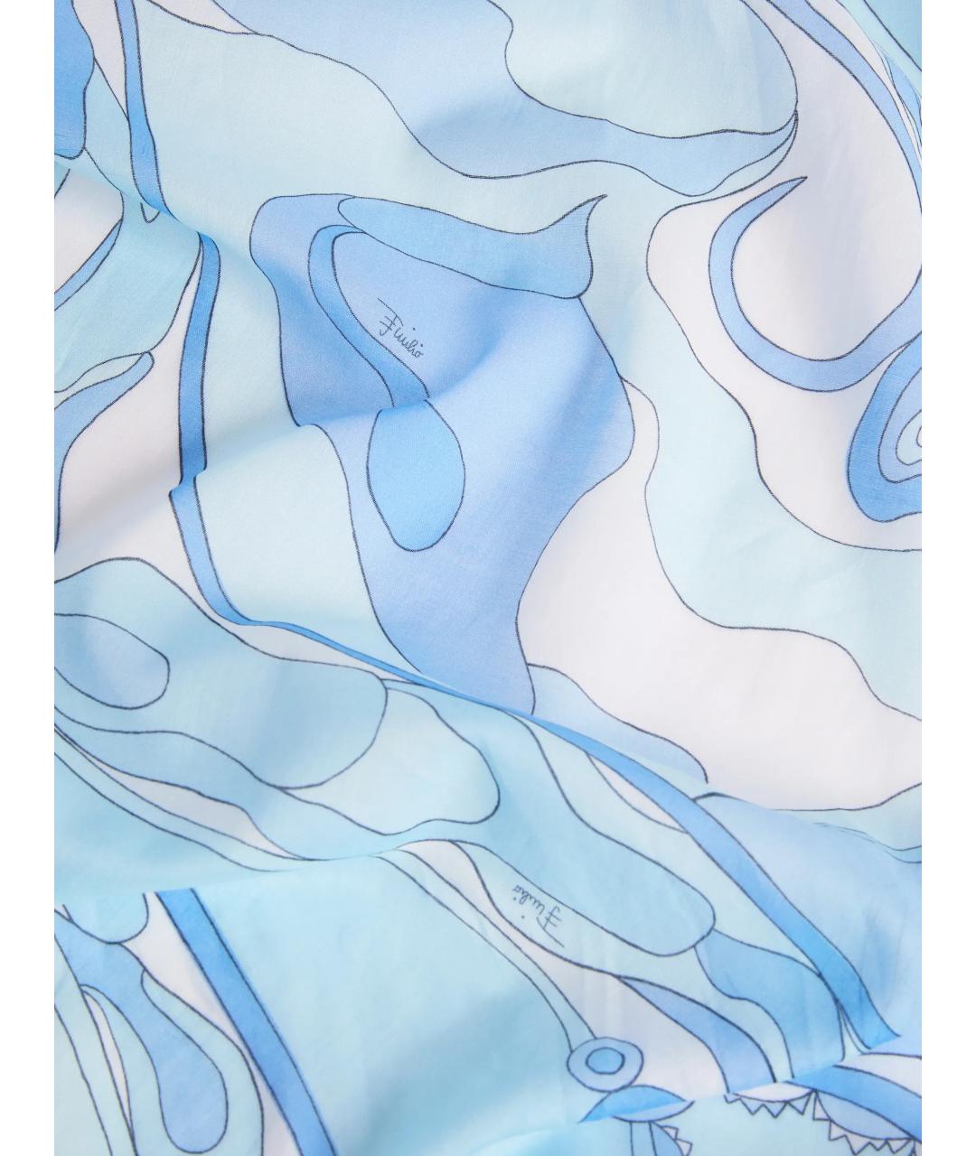 EMILIO PUCCI Голубое хлопковое парео, фото 4