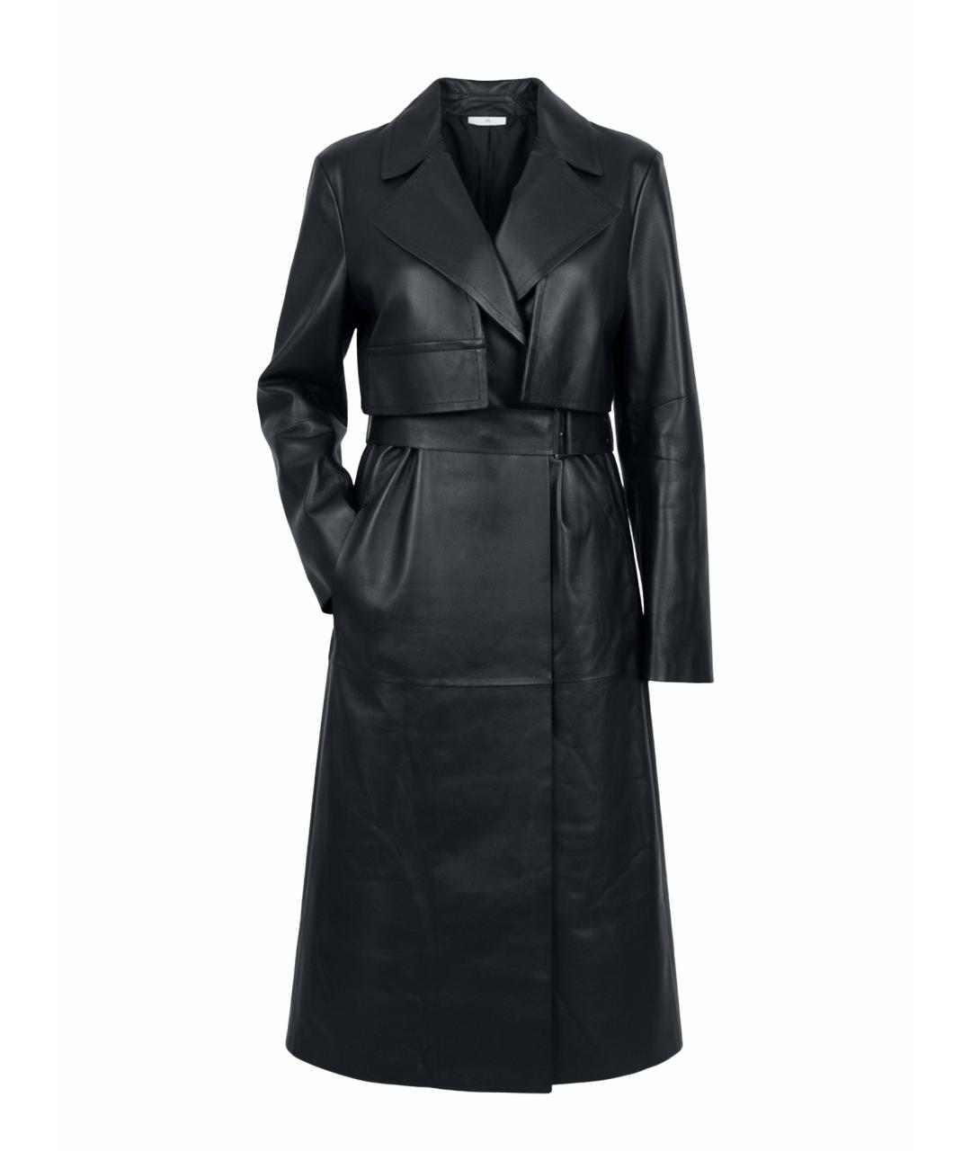 MAX MARA Темно-синий кожаный тренч/плащ, фото 1