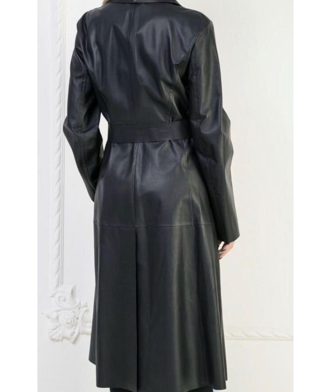 MAX MARA Темно-синий кожаный тренч/плащ, фото 4