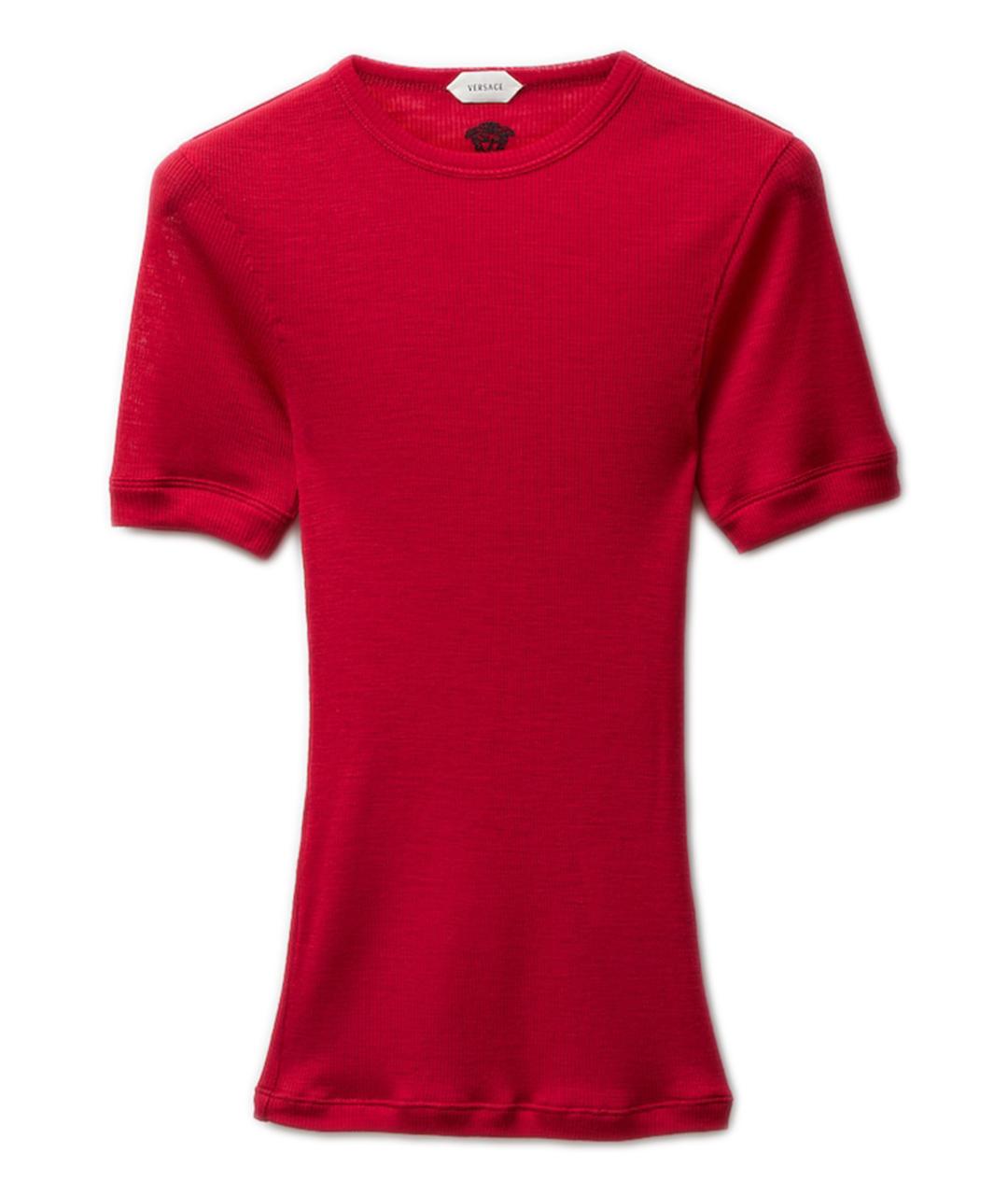 VERSACE Красная шерстяная футболка, фото 1