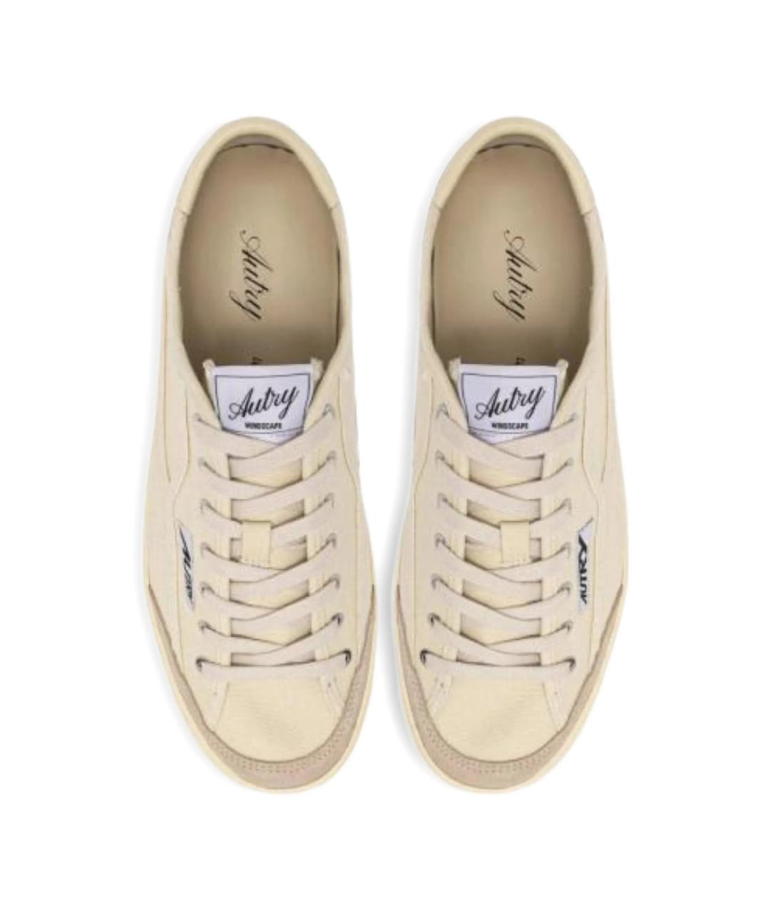 AUTRY Бежевые текстильные низкие кроссовки / кеды, фото 4