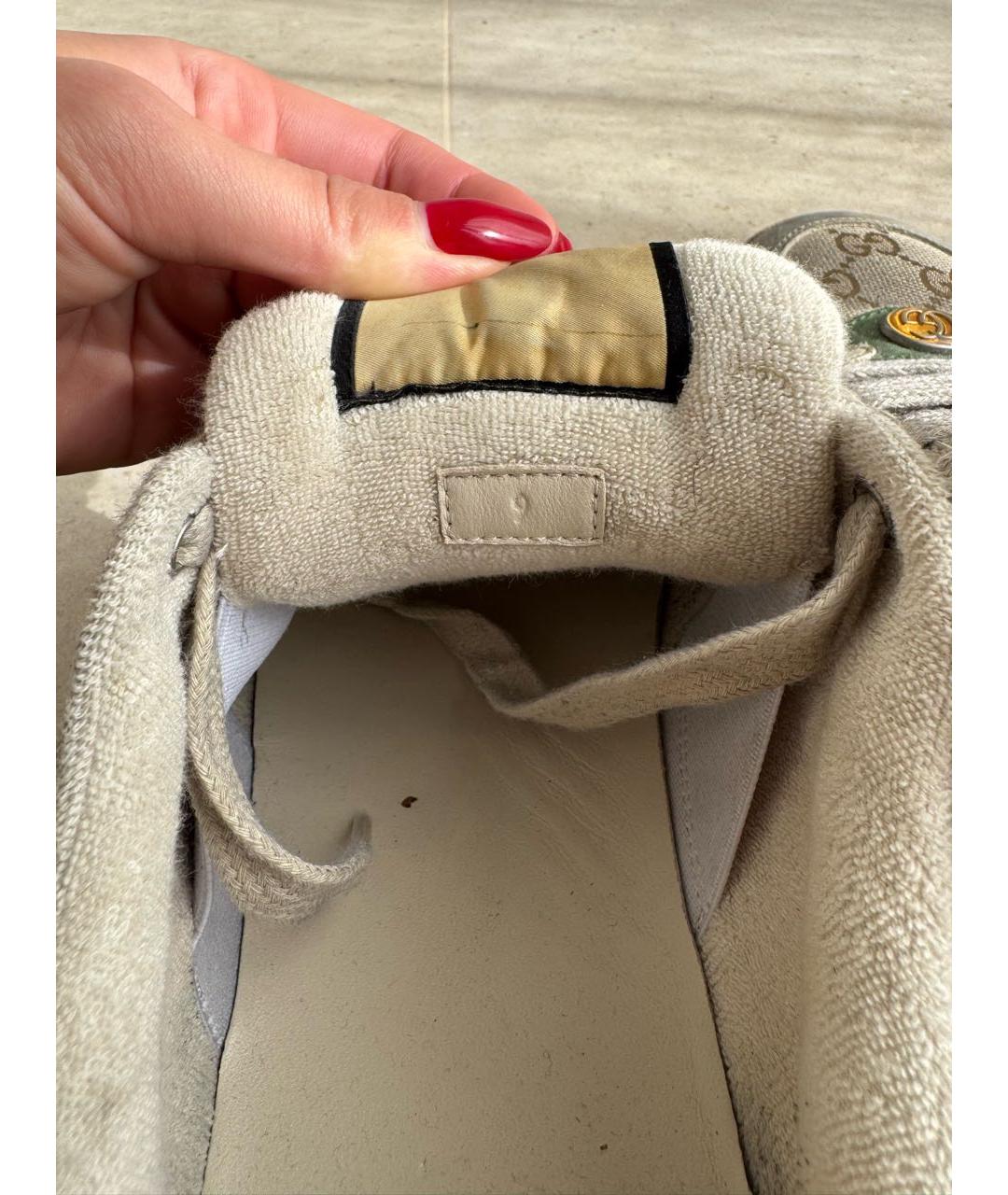 GUCCI Зеленые кожаные низкие кроссовки / кеды, фото 7