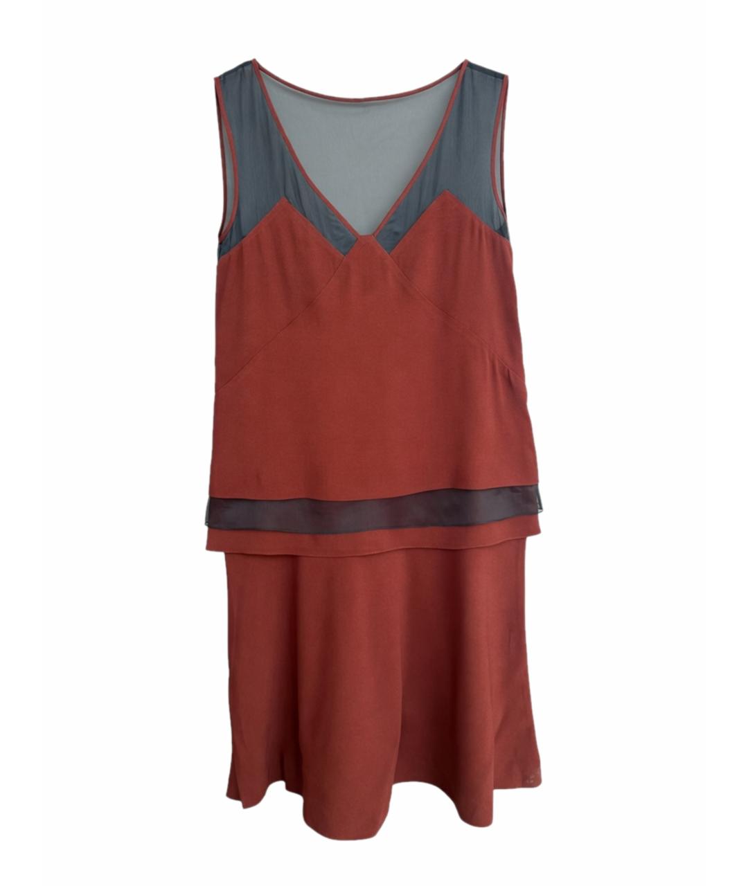 PHILOSOPHY Бордовое шелковое вечернее платье, фото 1