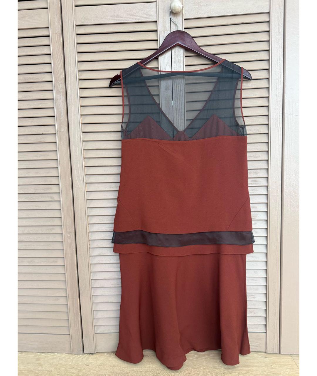 PHILOSOPHY Бордовое шелковое вечернее платье, фото 2