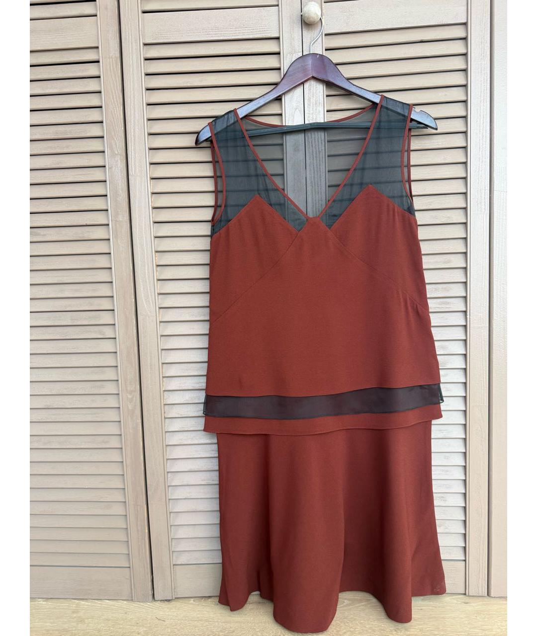 PHILOSOPHY Бордовое шелковое вечернее платье, фото 4