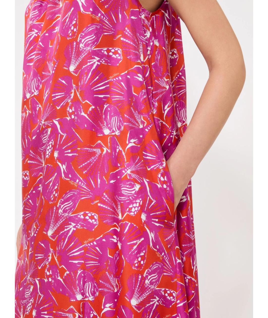 MAX MARA Розовое шелковое повседневное платье, фото 6