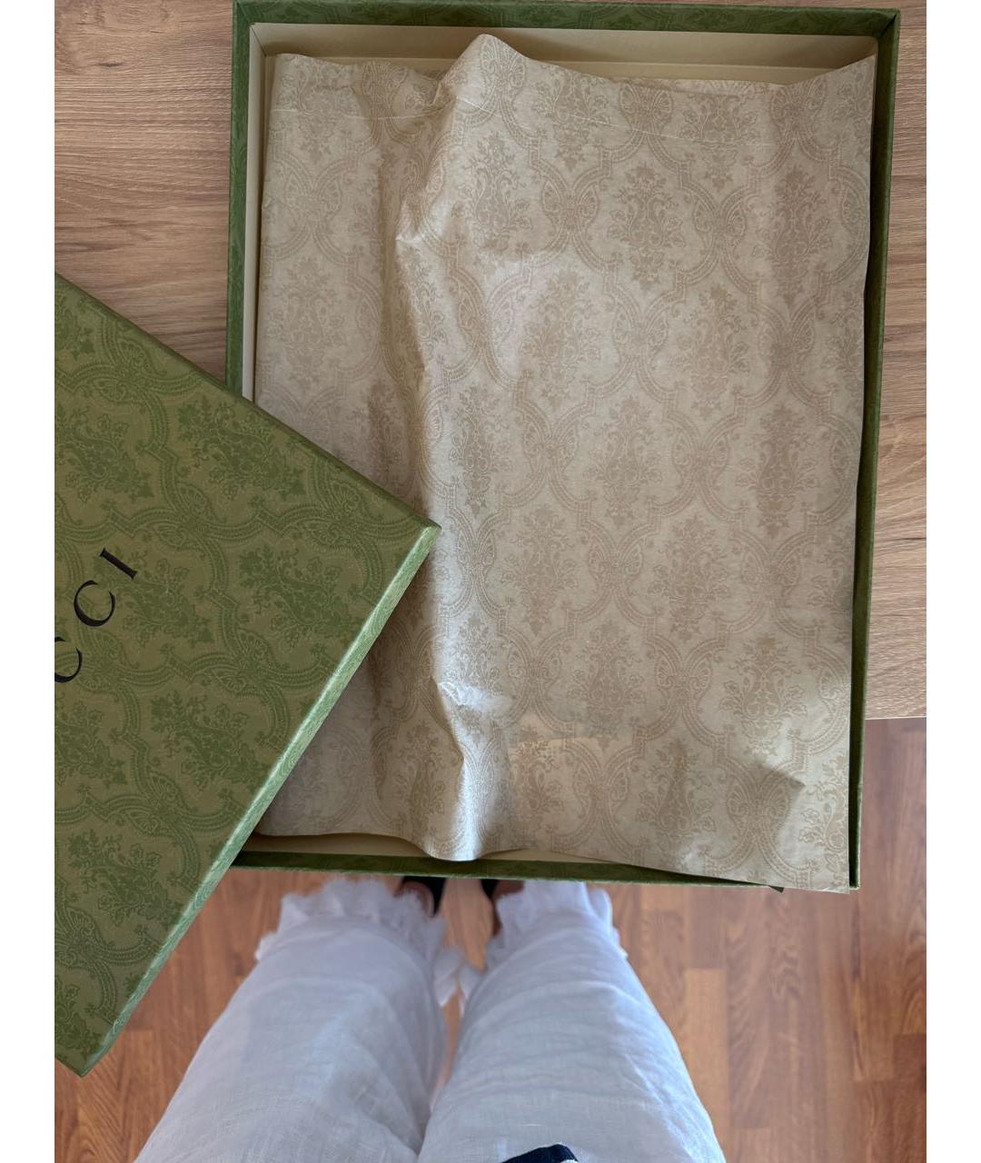 GUCCI Бежевый шерстяной шарф, фото 6