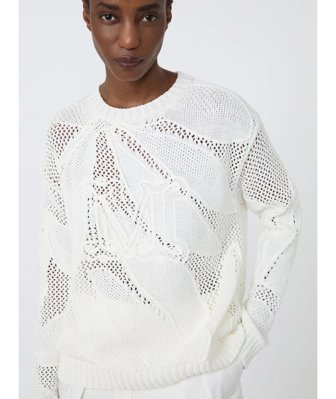 MAX MARA Белый хлопковый джемпер / свитер, фото 5
