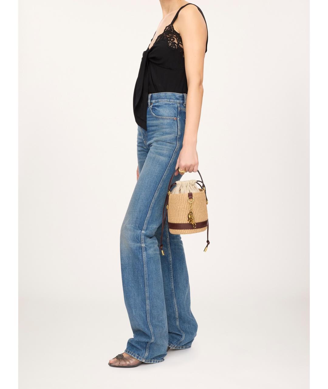 CHLOE Бежевая пелетеная сумка тоут, фото 7