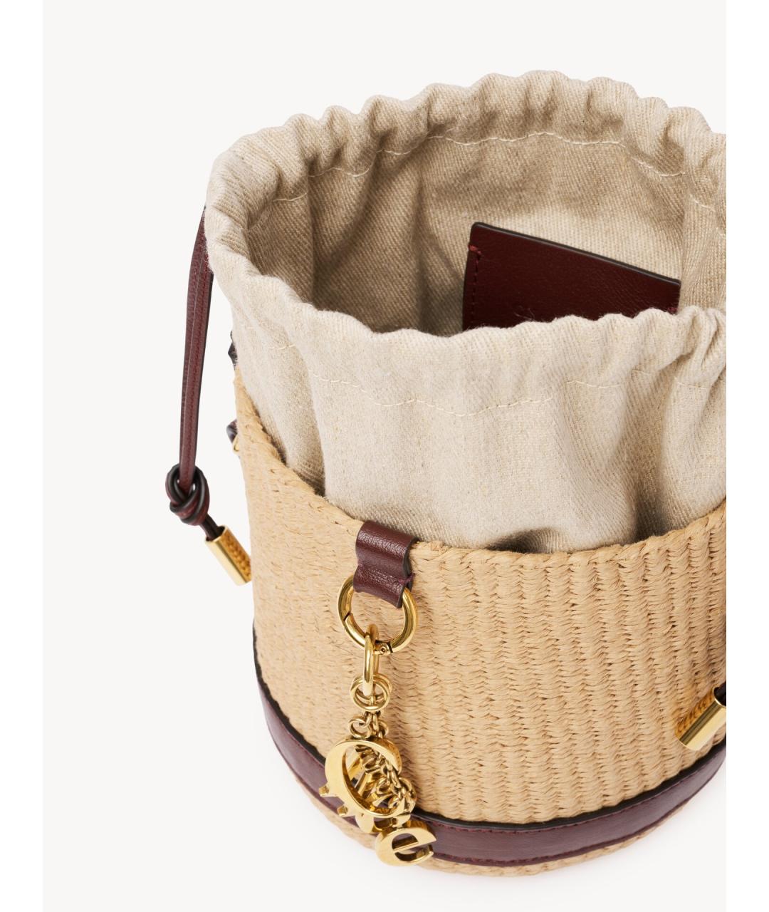 CHLOE Бежевая пелетеная сумка тоут, фото 5