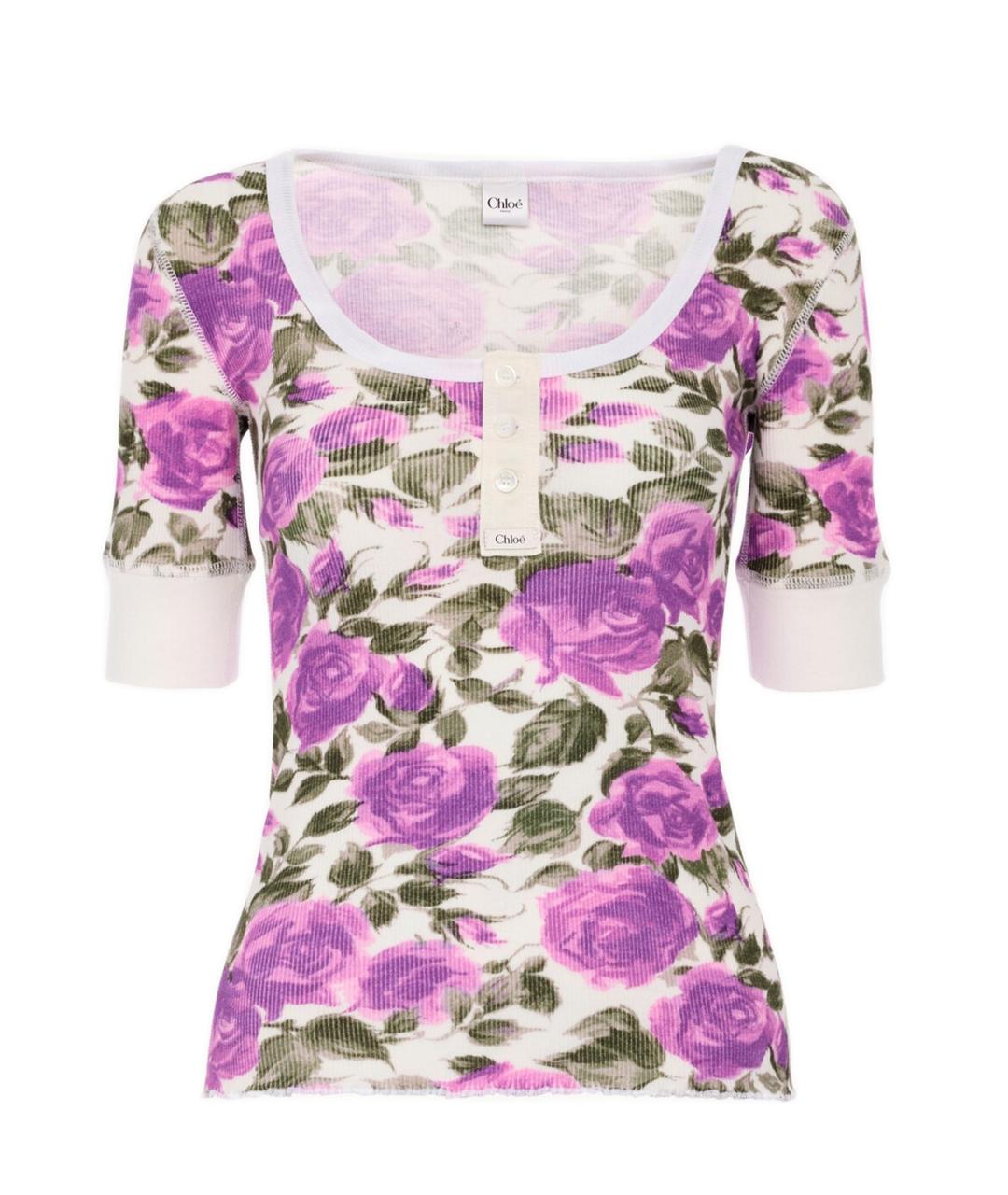CHLOE Фиолетовая хлопковая футболка, фото 1