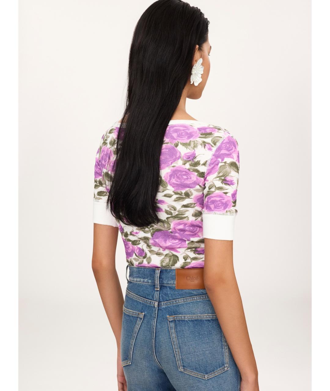 CHLOE Фиолетовая хлопковая футболка, фото 5