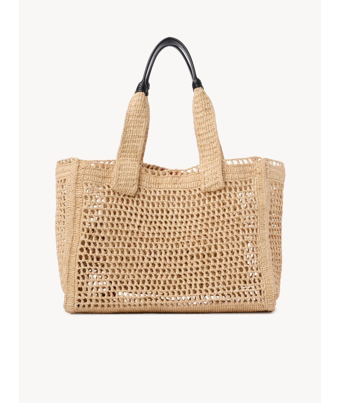 CHLOE Бежевая пелетеная сумка тоут, фото 4