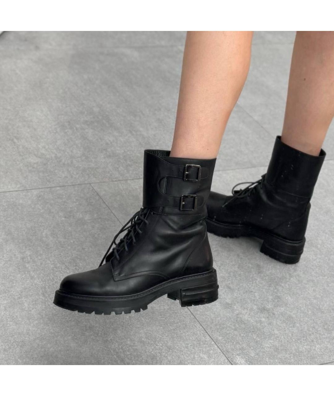 CHRISTIAN DIOR Черные кожаные ботинки, фото 6