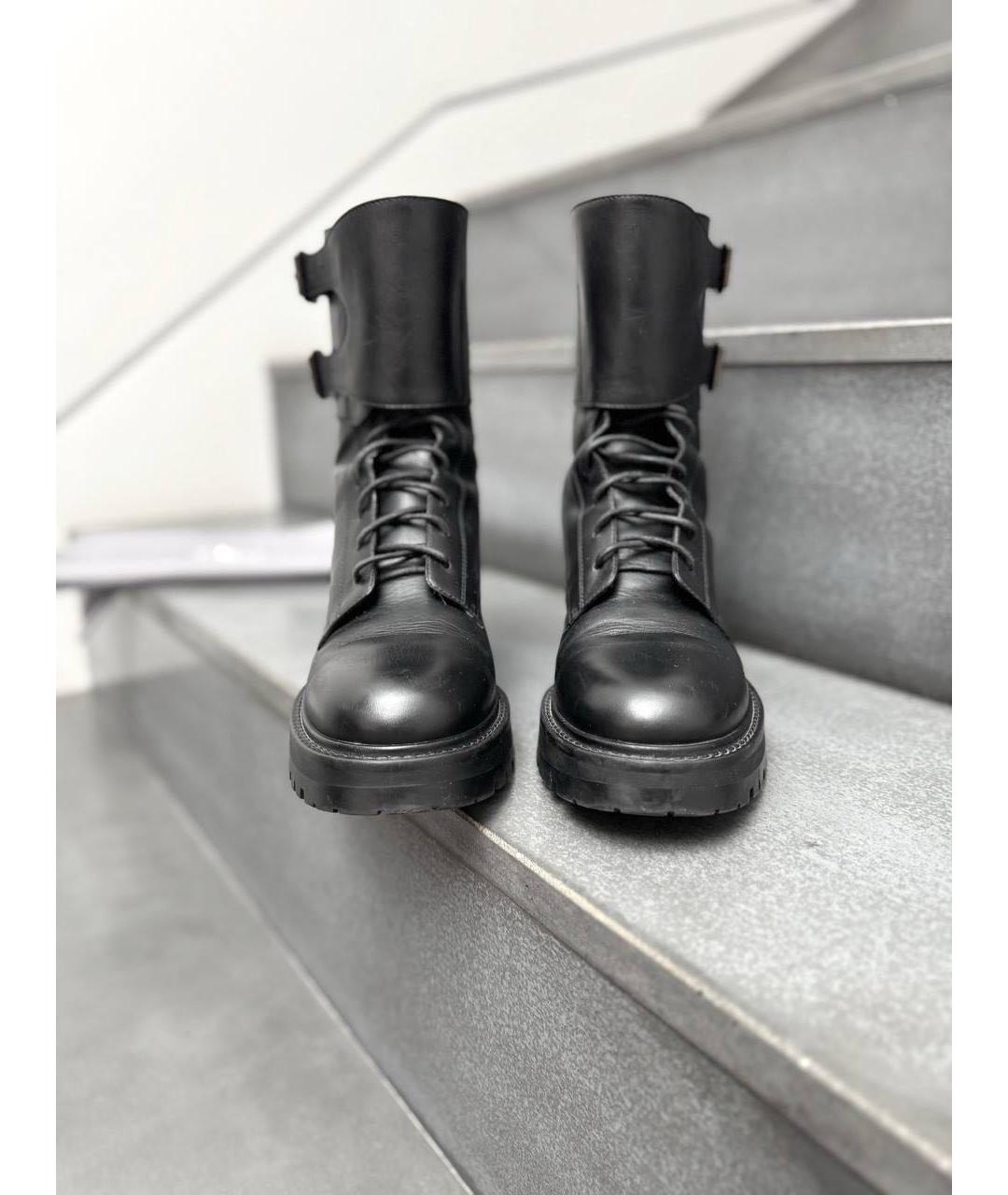 CHRISTIAN DIOR Черные кожаные ботинки, фото 2