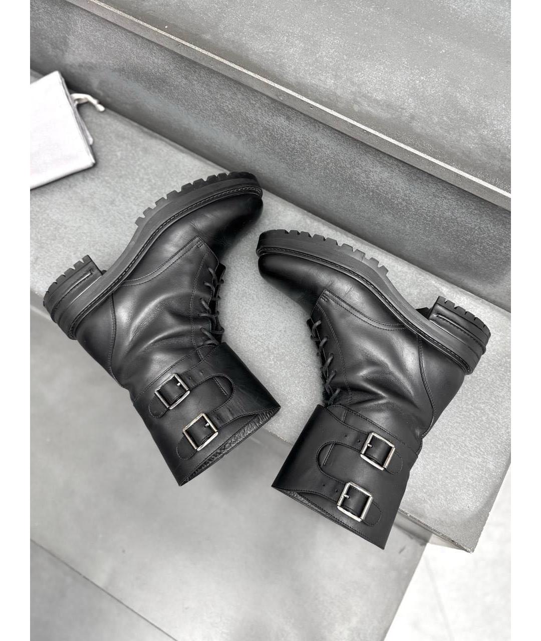CHRISTIAN DIOR Черные кожаные ботинки, фото 7