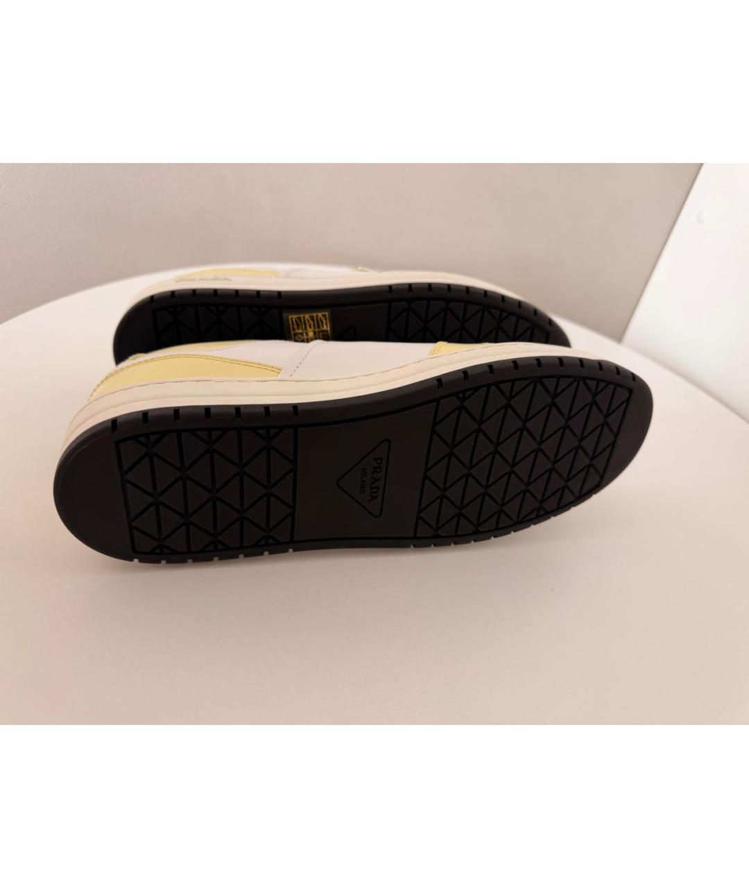 PRADA Желтые кожаные кеды, фото 2