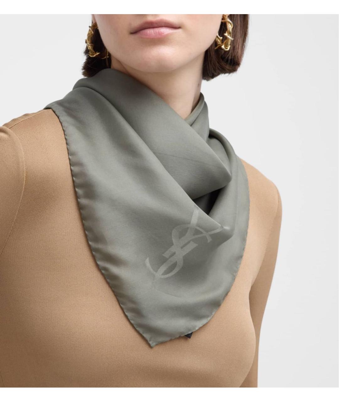 SAINT LAURENT Шелковый шарф, фото 3