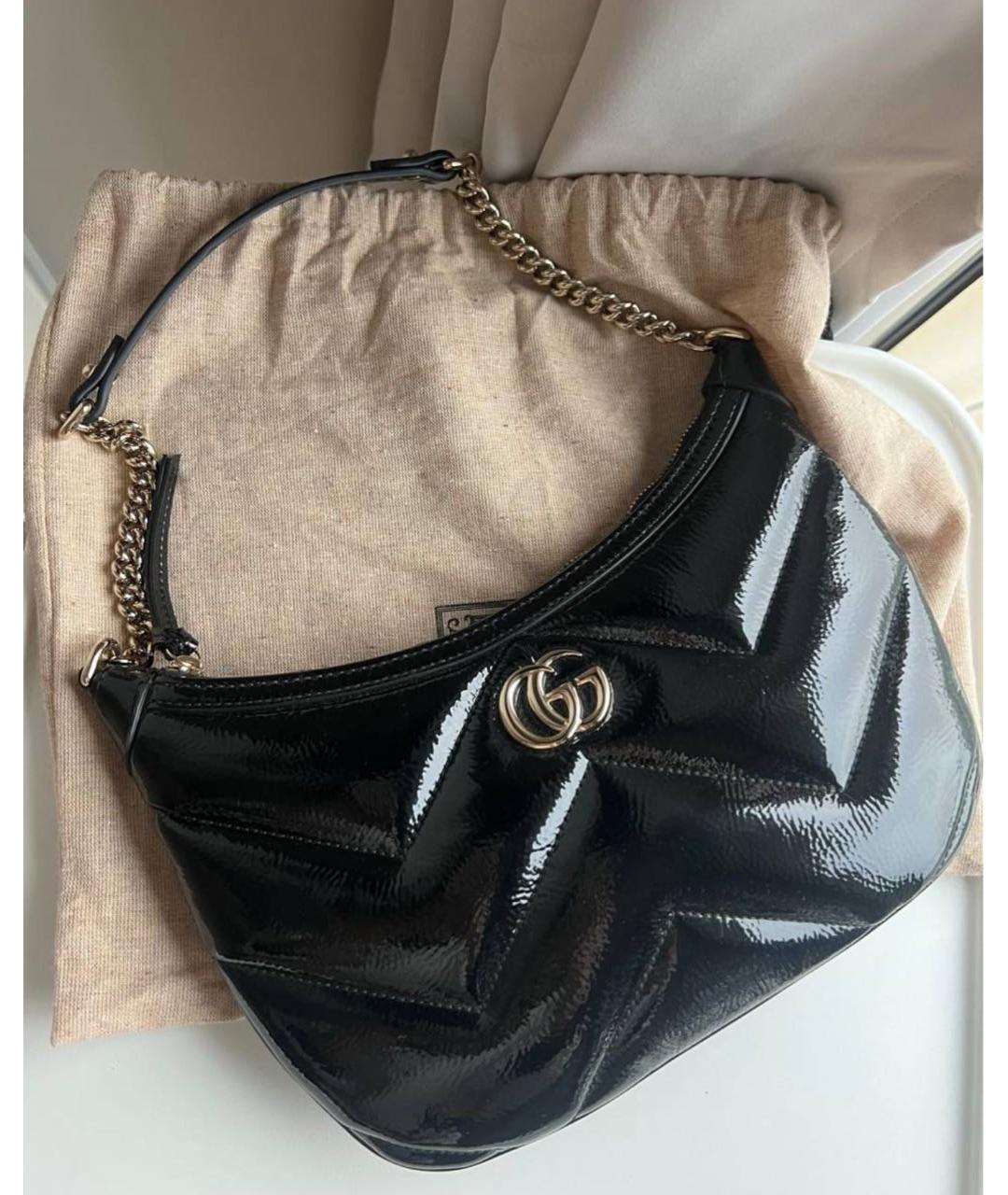 GUCCI Черная кожаная сумка через плечо, фото 4