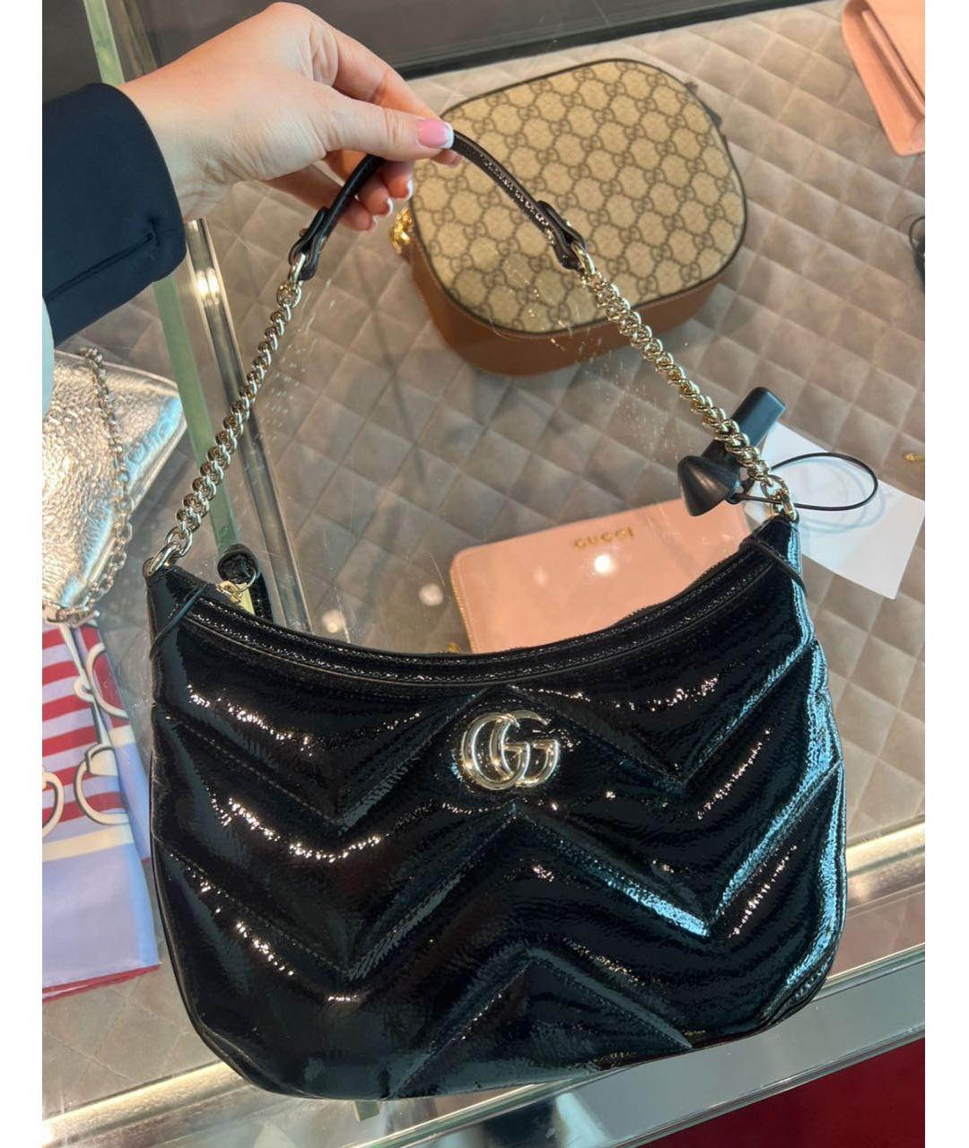 GUCCI Черная кожаная сумка через плечо, фото 2