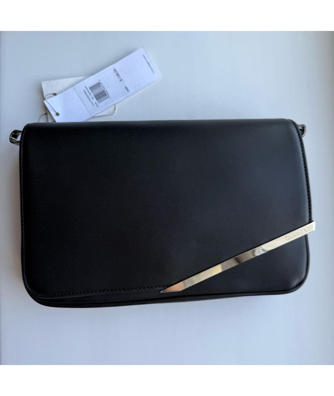 CALVIN KLEIN Черная сумка через плечо из искусственной кожи, фото 6