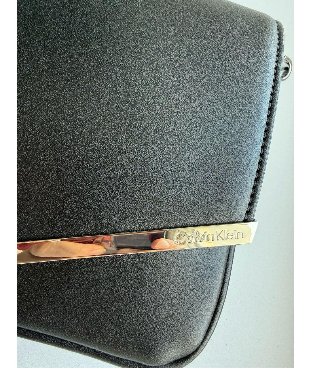 CALVIN KLEIN Черная сумка через плечо из искусственной кожи, фото 2