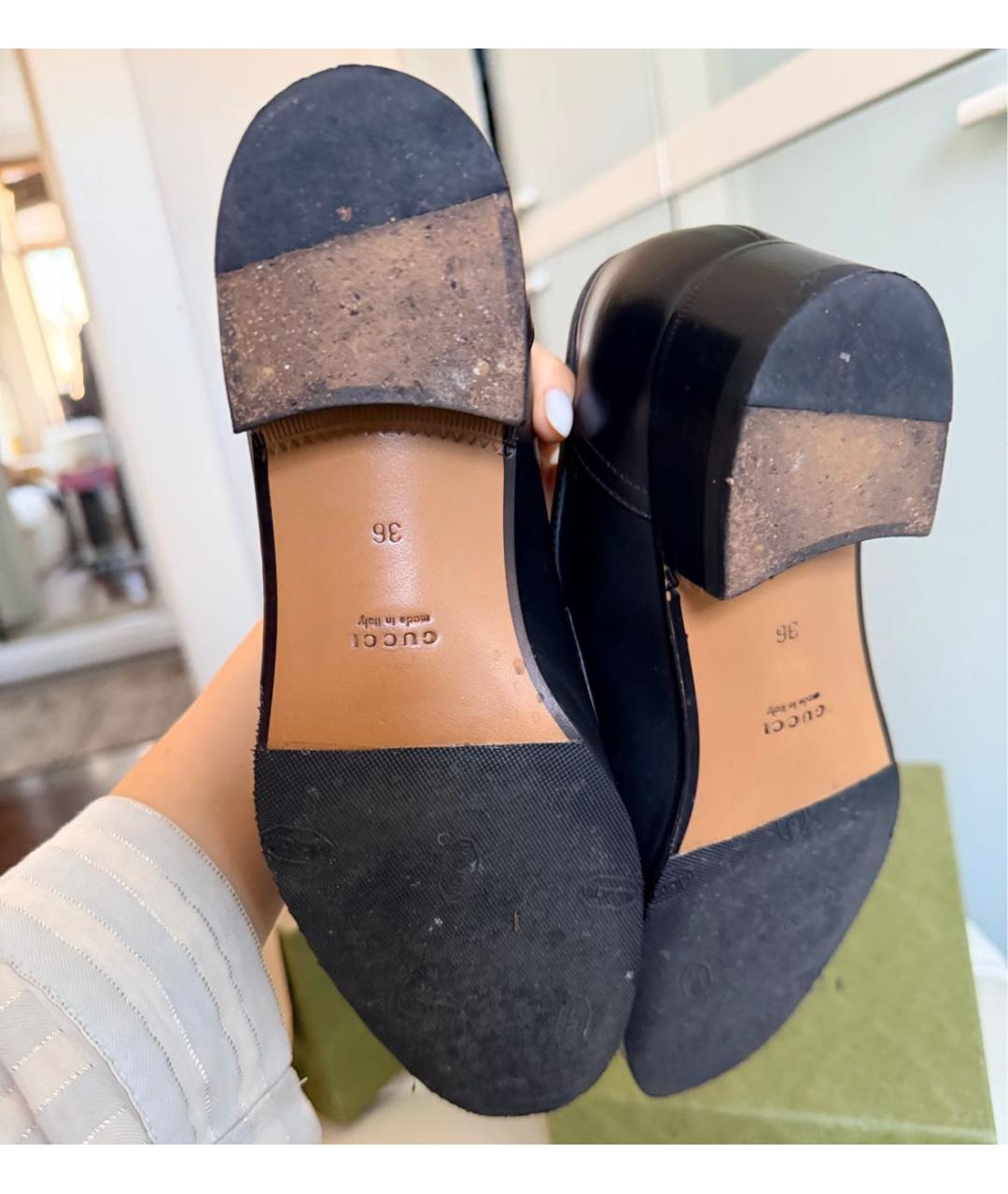 GUCCI Черные кожаные лоферы, фото 6