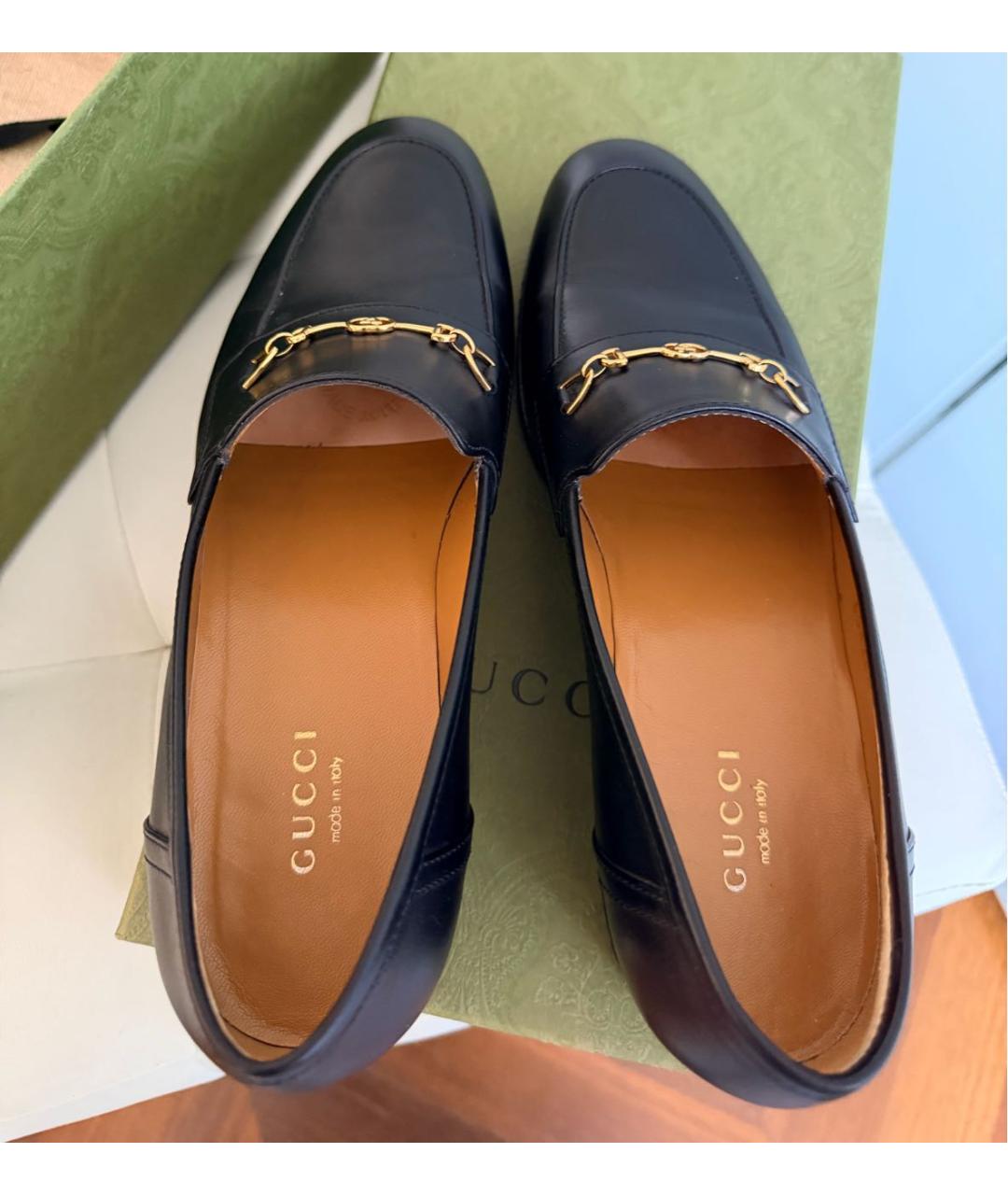 GUCCI Черные кожаные лоферы, фото 3