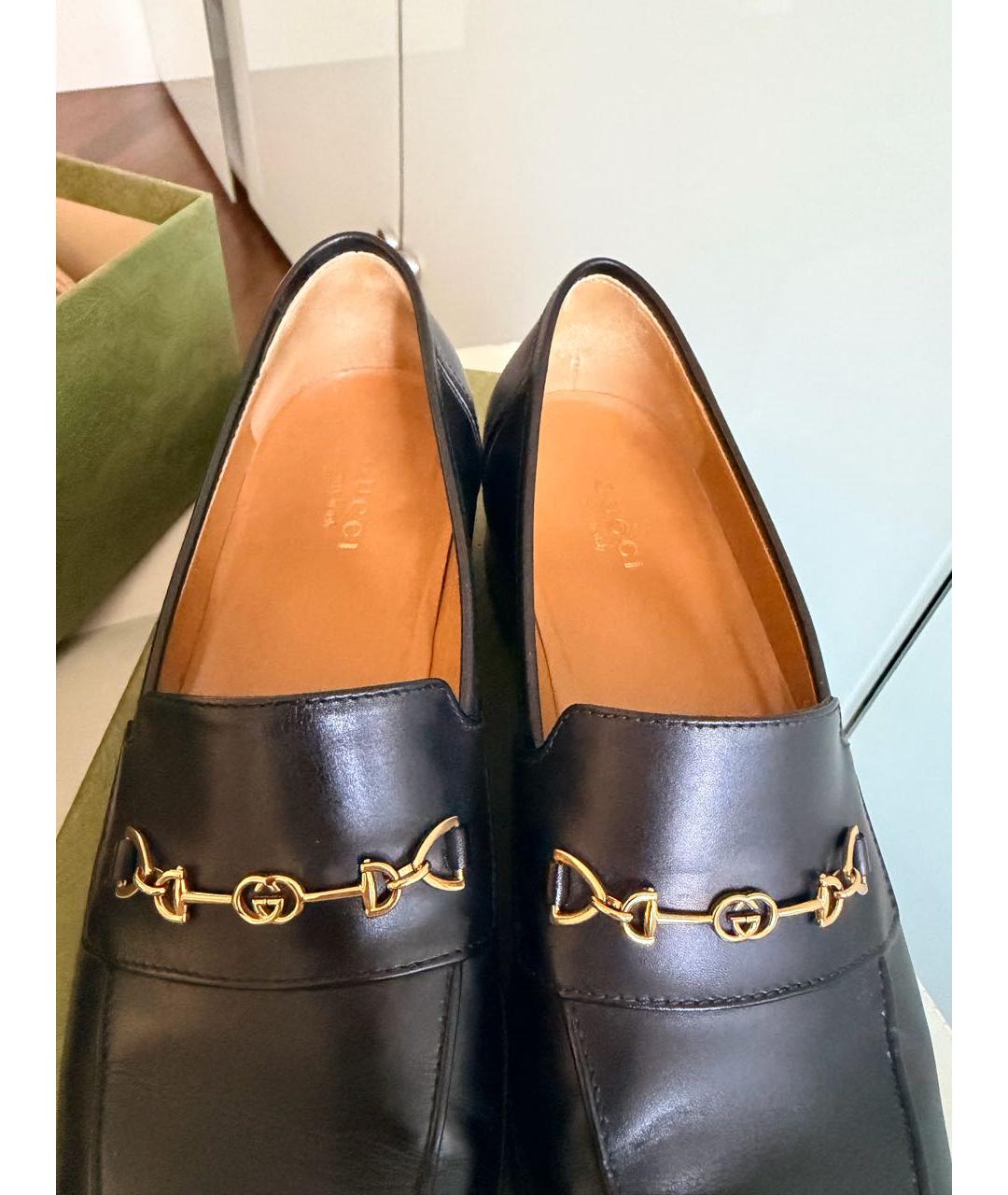 GUCCI Черные кожаные лоферы, фото 7