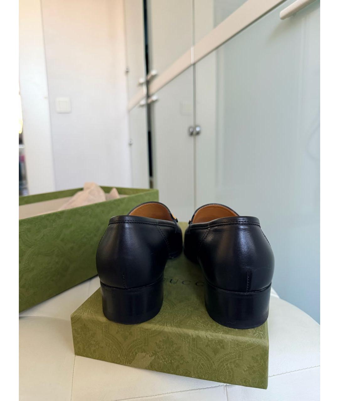 GUCCI Черные кожаные лоферы, фото 4