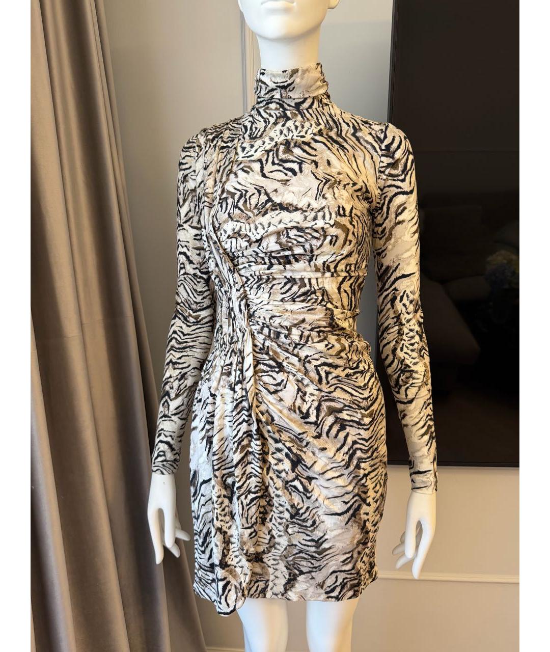 BLUMARINE Бежевое шелковое коктейльное платье, фото 8