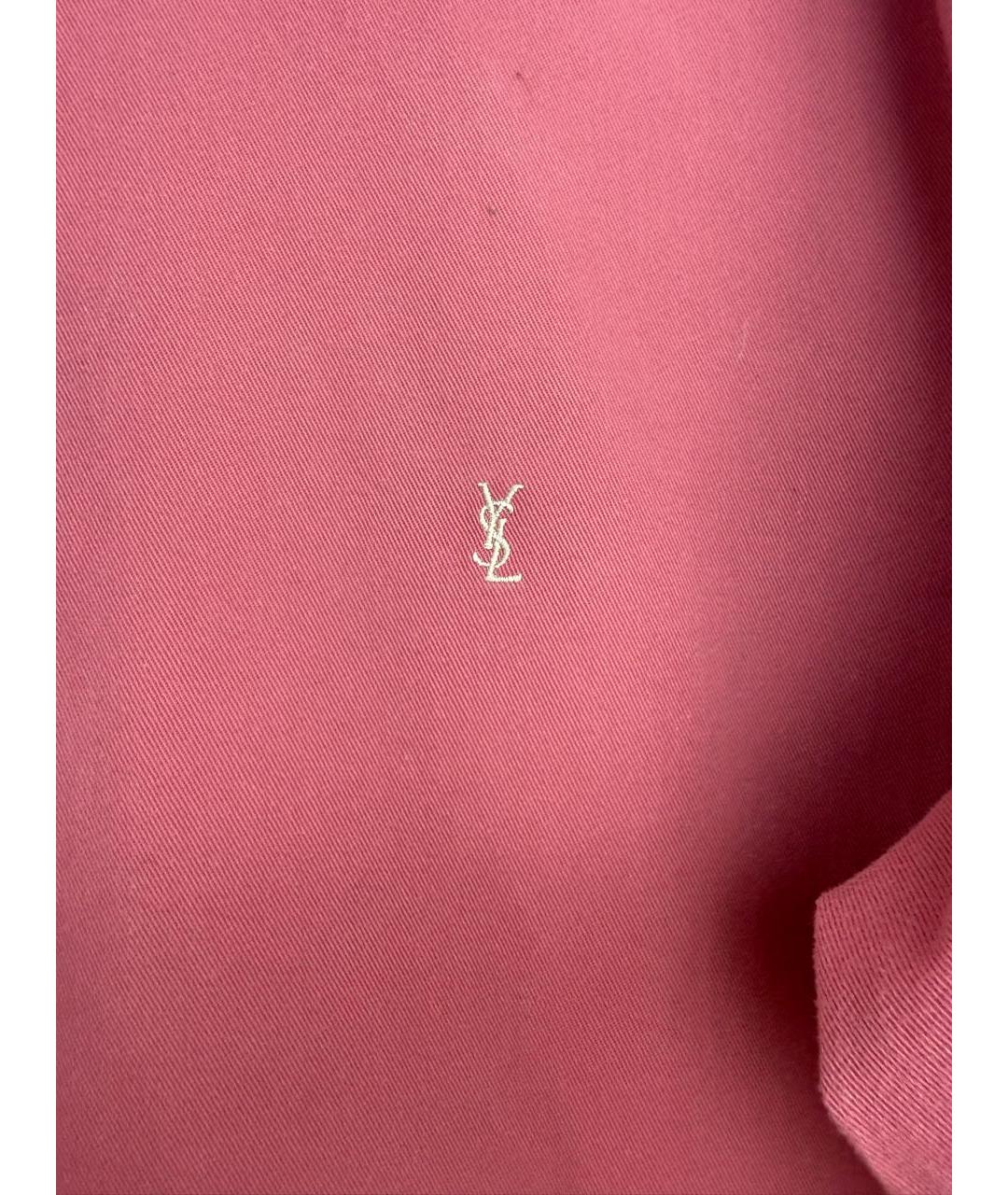 SAINT LAURENT Розовая хлопковая рубашка, фото 4